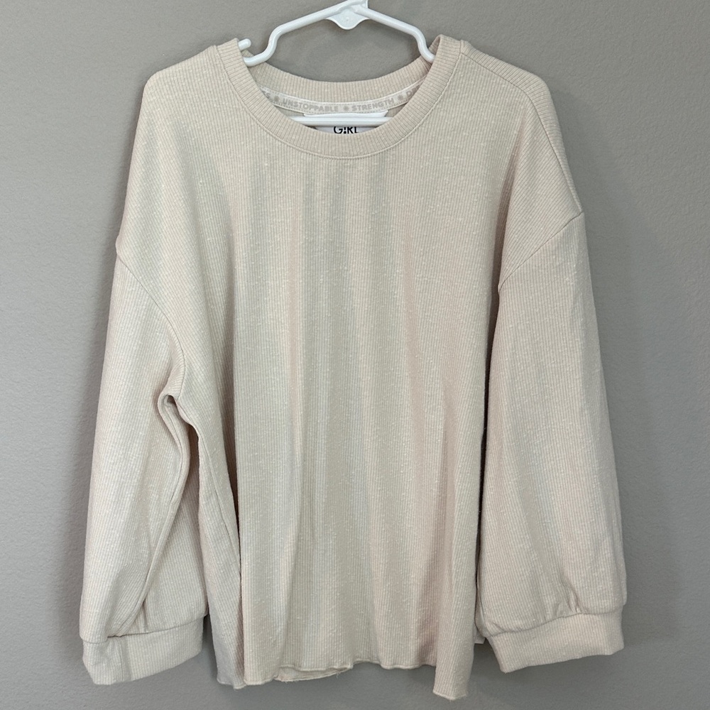 Athleta Girl Cream Long Sleeve Top